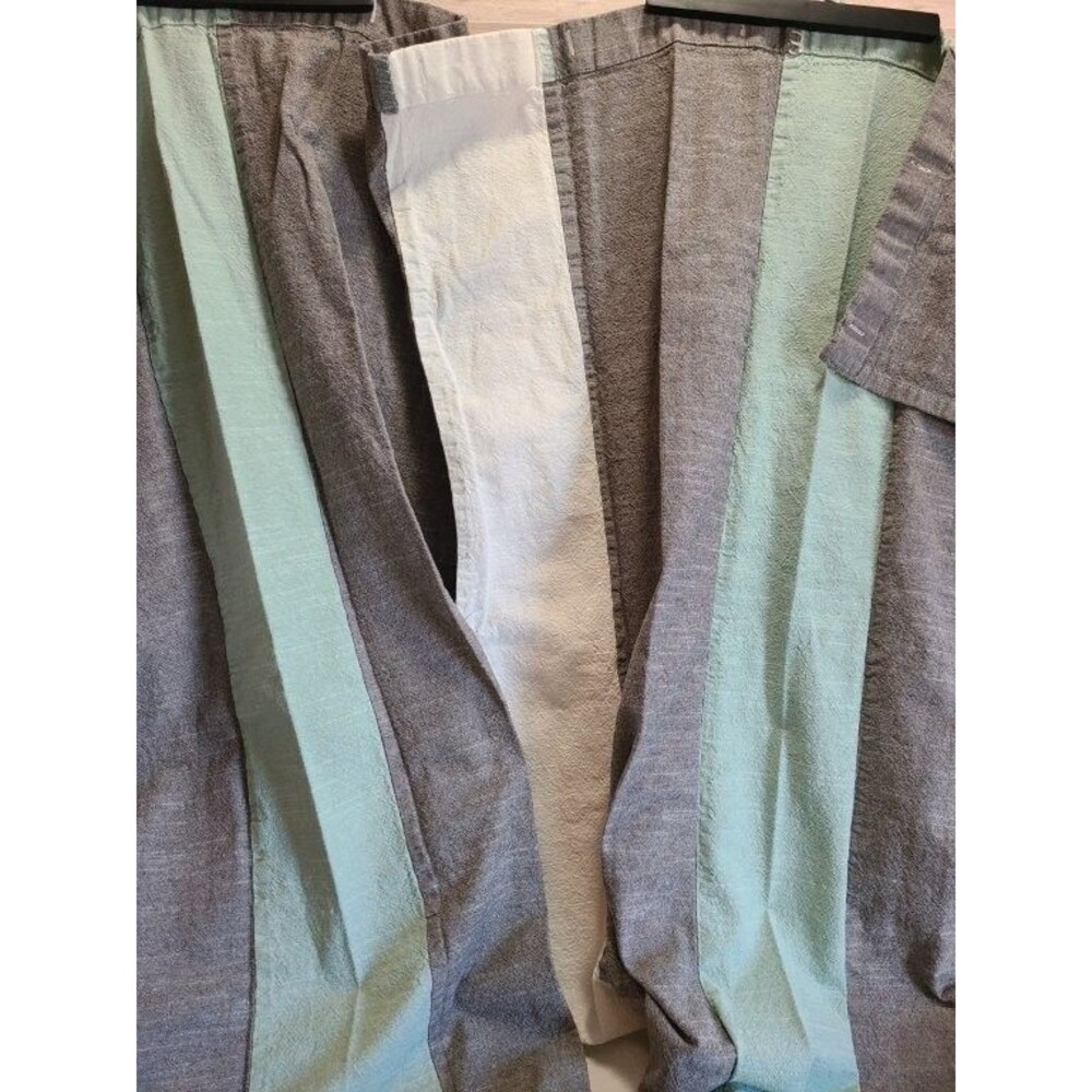 Threshold Cotton Shower Curtain Green Gray Colorblock Modern Bathroom Decor